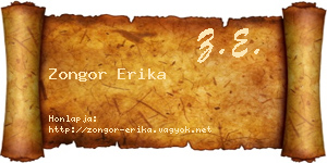 Zongor Erika névjegykártya